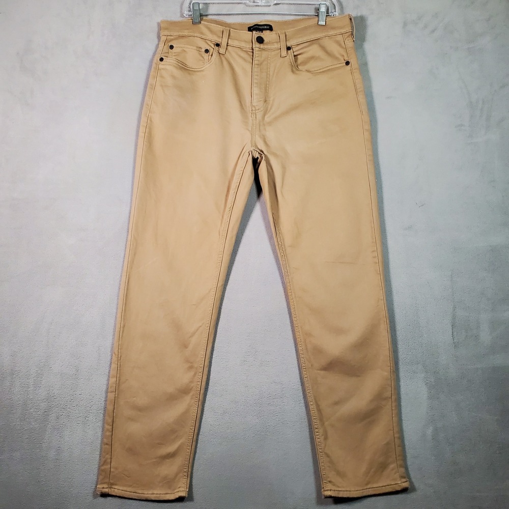 Banana Republic Pants Men 34x30 Tan Stretch 5 Pocket Casual Classic Minimal Golf